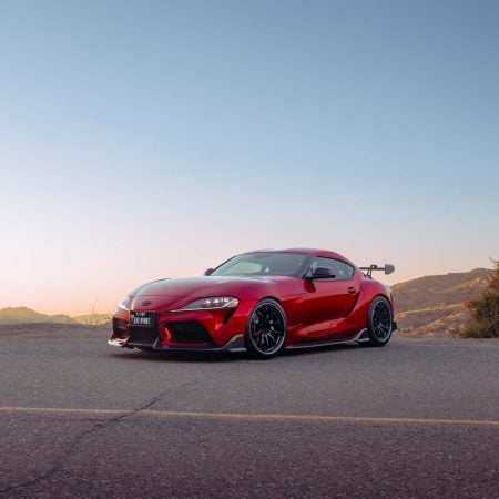 Monza Red Toyota A90 Supra – ADRO Carbon Fiber and VOLK Wheels